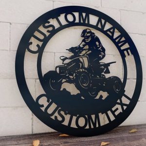 Personalized Quad Rider Metal Art ATV Rider Sign Custom Metal Name Signs Gift for Biker Garage Decor 3