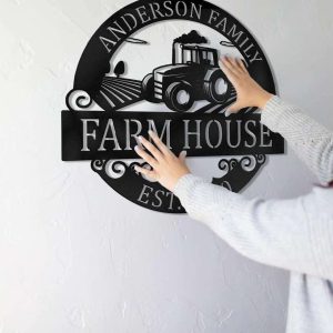 Personalized Tractor Sign Barn Metal Wall Art Farmhouse Decor Metal Ranch Signs Personalized Metal Signs Housewarming Gift 2