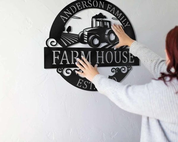 Personalized Tractor Sign, Barn Metal Wall Art, Farmhouse Decor,  Metal Ranch Signs, Personalized Metal Signs Housewarming Gift
