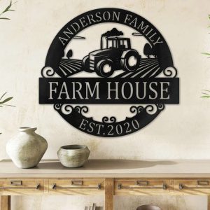 Personalized Tractor Sign Barn Metal Wall Art Farmhouse Decor Metal Ranch Signs Personalized Metal Signs Housewarming Gift 3