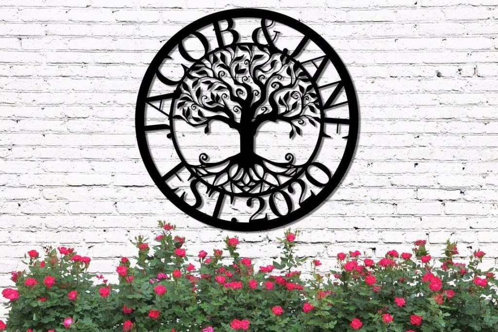 Personalized Tree Of Life Family Name Sign Monogram Wall Decor Family Established Sign