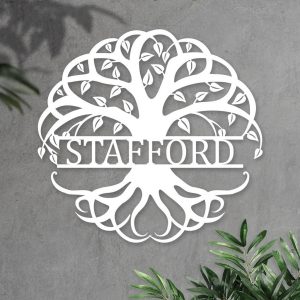 Personalized Tree Of Life Metal Sign Custom Metal Family Name Sign Front Door Decor Housewarming Gift 3