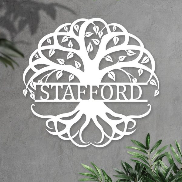 Personalized Tree Of Life Metal Sign Custom Metal Family Name Sign Front Door Decor Housewarming Gift