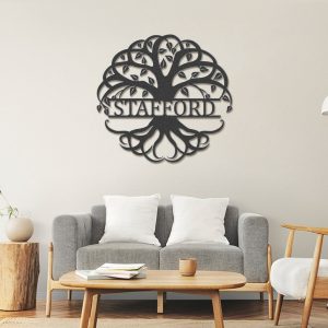 Personalized Tree Of Life Metal Sign Custom Metal Family Name Sign Front Door Decor Housewarming Gift 4