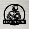 Personalized Welder Monogram Metal Sign Ironworker Signs Gift Workshop Decor 1