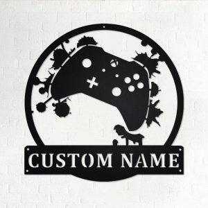 Personalized video Game controller Metal Art Custom Gamer Name Sign Gaming Room Decoration