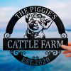 Pig Farm Metal Sign Vintage Entrance Farmhouse Decor Floral Pig Country Decor Personalized Metal Signs 1