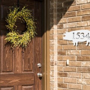 Pig Metal Art Custom House Number Sign Address Signs Farm House Decor 3