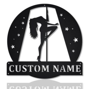Pole Dance Metal Art Personalized Metal Name Signs Dancer Gift Home Decoration 1