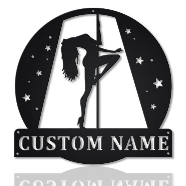 Pole Dance Metal Art Personalized Metal Name Signs Dancer Gift Home Decoration