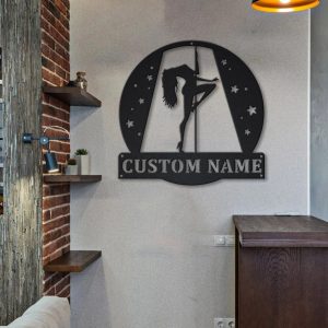 Pole Dance Metal Art Personalized Metal Name Signs Dancer Gift Home Decoration 2