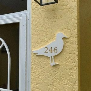 Seagull Bird Art Personalized House Number Metal Sign Custom Address Sign Beach House Decor 4