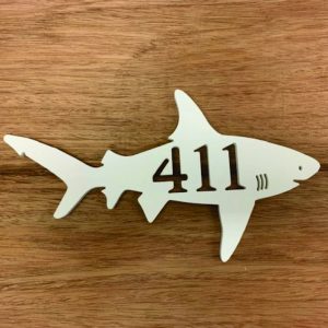 Shark Art Personalized House Number Metal Sign Custom Address Sign Beach House Decor 3