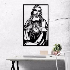 The Heart Of Jesus Metal Wall Decor God Sign Laser Cut Metal Signs Home Decoration