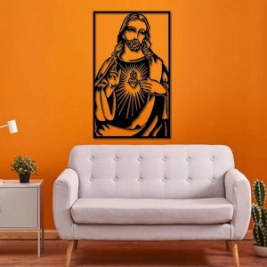 The Heart Of Jesus Metal Wall Decor God Sign Laser Cut Metal Signs Home Decoration 3