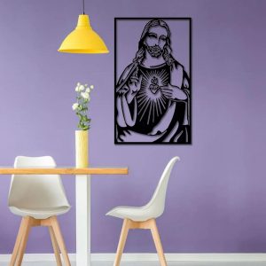 The Heart Of Jesus Metal Wall Decor God Sign Laser Cut Metal Signs Home Decoration 4