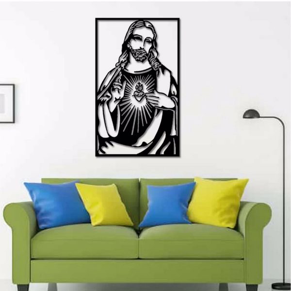 The Heart Of Jesus Metal Wall Decor God Sign Laser Cut Metal Signs Home Decoration