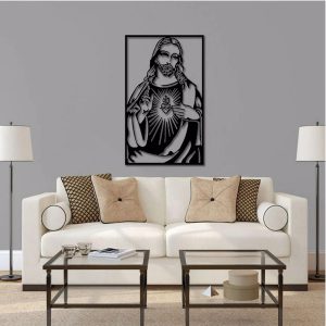 The Heart Of Jesus Metal Wall Decor God Sign Laser Cut Metal Signs Home Decoration 7