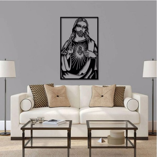 The Heart Of Jesus Metal Wall Decor God Sign Laser Cut Metal Signs Home Decoration