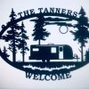 Travel Trailer Camper Sign Personalized Metal Name Signs Wild Camping Decor Home 1
