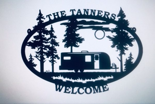 Travel Trailer Camper Sign Personalized Metal Name Signs Wild Camping Decor Home