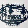 Travel Trailer Sign Personalized Metal Name Signs Wild Camping Sign Decorations for Campsite 1