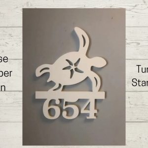 Turtle Starfish Art Personalized House Number Metal Sign Custom Address Sign Beach House Decor