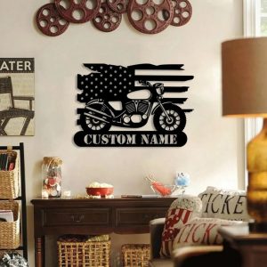 US Motorcycle Metal Art Harley Davidson Personalized Metal Name Signs Garage Decor Bike Lover Gift 3