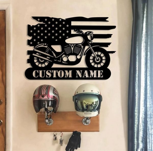 US Motorcycle Metal Art Harley Davidson Personalized Metal Name Signs Garage Decor Bike Lover Gift