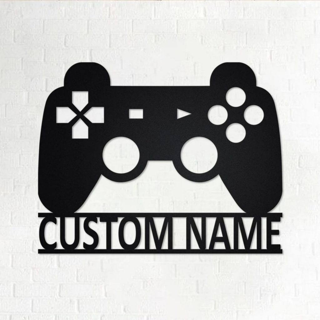 Video Game Control Metal Wall Art Custom Gamer Name Sign Gaming Room ...