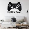 Video Game Control Metal Wall Art Custom Gamer Name Sign Gaming Room Decoration 3