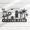 Vintage Trailer Metal Wall Art Personalized Metal Name Sign Camping Car Sign Home Decor 1