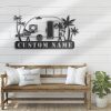 Vintage Trailer Metal Wall Art Personalized Metal Name Sign Camping Car Sign Home Decor 2