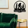 Bigfoot Hiking Metal Art Sasquatch Personalized Family Metal Name Sign Bigfoot Lover Home Outdoor Decor 4