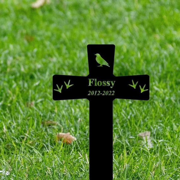 Bird Memorial Cross Pet Grave Marker Memorial Garden Plaques