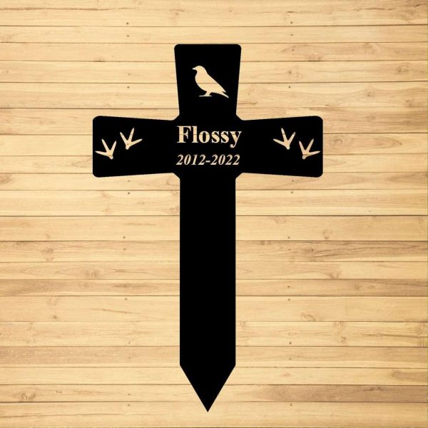 Bird Memorial Cross Pet Grave Marker Memorial Garden Plaques