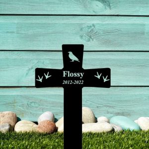 Bird Memorial Cross Pet Grave Marker Memorial Garden Plaques 3