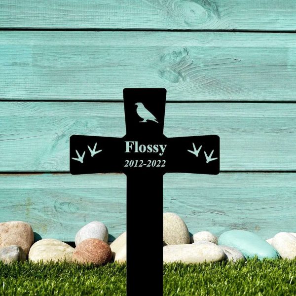 Bird Memorial Cross Pet Grave Marker Memorial Garden Plaques