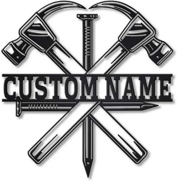 Carpenter Metal Art Personalized Metal Name Signs Workshop Carpenter Sign Decor