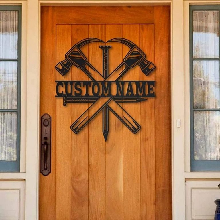 Carpenter Metal Art Personalized Metal Name Signs Carpenter Sign Decor Custom Laser