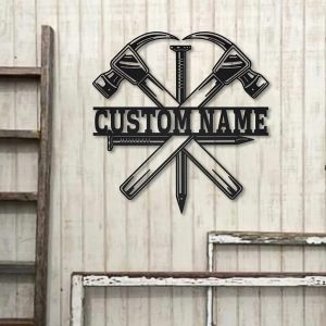 Carpenter Metal Art Personalized Metal Name Signs Workshop Carpenter Sign Decor 3