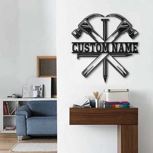 Carpenter Metal Art Personalized Metal Name Signs Workshop Carpenter Sign Decor 4