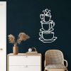 Coffee Cups Metal Wall Art Wall Decor Home Laser Cut Metal Signs Kitchen Decoration Coffee Shop Decor 2