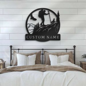 Custom Mountain Hiking Metal Wall Art Personalized Metal Signs Mountain Metal Art 2