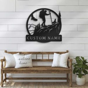 Custom Mountain Hiking Metal Wall Art Personalized Metal Signs Mountain Metal Art 3