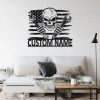 Custom US Skull Car Mechanic Sign Personalized Metal Name Signs Garage Decor 2