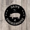Dads Smoke House Metal Art Personalized Metal Name Signs Pig BBQ Grill Sign 1