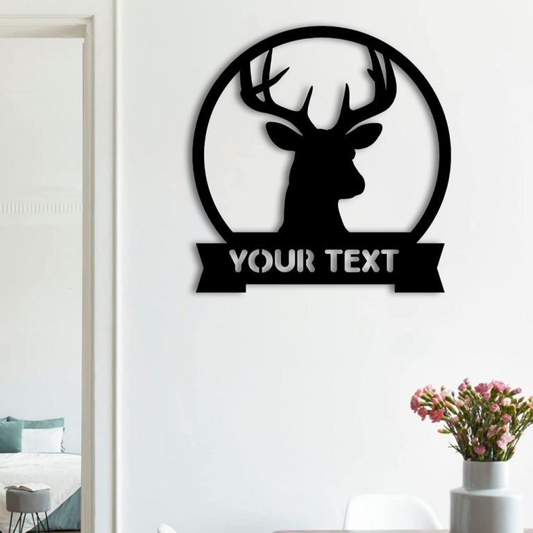Deer Buck Head Metal Art Personalized Metal Name Signs Deer Hunting ...