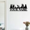 Deer Landscape Metal Sign Personalized Metal Name Signs Deer Hunting Sign Gift for Hunter 2