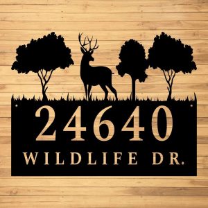 Deer Wildlife Custom Metal Address Sign Custom Address Plaque Mountain House Number Plaque Gift 4